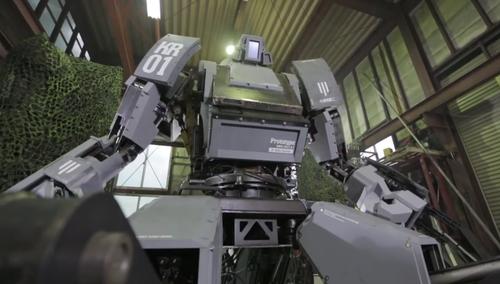 The Kuratas giant mecha robot, developed by Suidobashi Heavy Industry of Japan, is seen in a promotional YouTube video from 2012. 